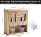 Wood Scent Bead Dispenser, Besuerte 2-in-1 Wall-Mounted Laundry Beads Dispenser & Powder Laundry Detergent Dispenser, Powder Detergent Dispenser For Laundry Room Organization And Storage, Rustic Brown - Image 2