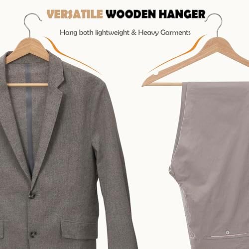 Wooden Hangers 30 Pack, Wood Hangers with Extra Smooth Finish - Image 6