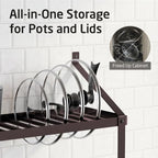 KES 150 lb High-Capacity Oil Rubbed Bronze Pot Rack Wall Mounted with Pot Lid Holder, 34 Inch Heavy-Duty Pots and Pans Hanging Rack with 20 Hooks, Drilling Template Provided for Easy Install - Image 6