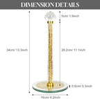 Paper Towel Holder Stand,Gold Countertop Paper Towel Roll Dispenser Holders with Round Base, Tissue Countert Filled with Crystal Sparkly Crushed Diamonds House Decor for Kitchen Bathroom，Heavy Weight - Image 4