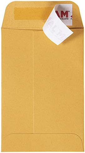 JAM PAPER #4 Coin Business Commercial Envelopes with Peel and Seal Closure - 3 x 4 1/2 - Brown Kraft Manila - Bulk 250/Box - Image 3