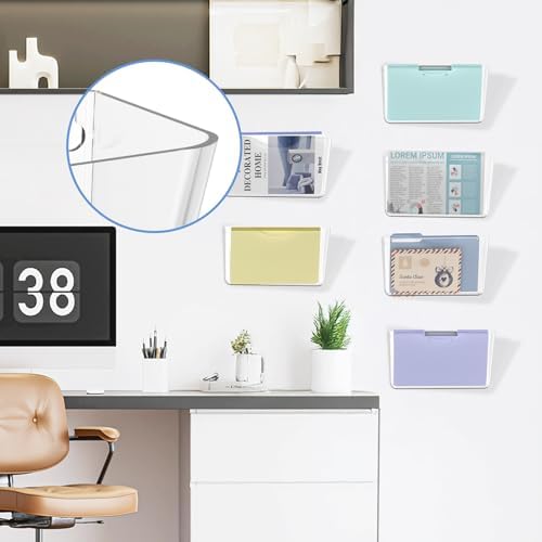 Clear Acrylic Wall File Holder, 6 Pack Wall Mount Single Pocket Organizer - Image 7