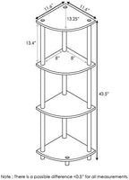 Furinno TURN-N-TUBE Corner Shelf, 4-Tier Corner Bookshelf, Display Storage Shelves with Open Shelves, for Organization and Storage, Living Room, Home Office, Garage, Espresso - Image 3