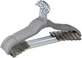 Simplify 24 Pack Velvet Hangers with Clips | Skirt and Pants | Slim Space Saving | Closet Organization | Non-Slip | Prevent Creases | Swivel Neck | Durable | Grey by Simplify