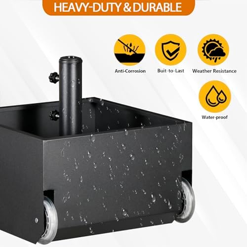 Patio Umbrella Base with Wheels for Outdoor Patios, Gardens - Image 3