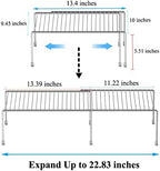Kitchen Cabinet Expandable Shelf Organizers Set of 6, Adjustable Metal Wire Pantry Storage Shelves, Plate Dish Organizer Rack for Cabinets, Cupboard, Counter, Freezer, Countertop, Chrome - Image 3