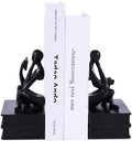SHENGTIAN Black Reading Thinker Statue Bookends Set of 2, Resin Shelf Decor by SunshineDecor