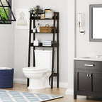 UTEX Behind Toilet Bathroom Organizer, 3-Tier Wood Ladder Shelf, Espresso - Image 4