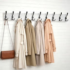 WEBI Coat Rack Wall Mount,38 9/16" Long,10 Hooks,Large Coat Hooks Wall Mounted,Coat Hanger Wall,Farmhouse Wood Hook Rack Rail,Triple Hooks for Hanging Coats,Clothes,Jacket,Black/White - Image 2