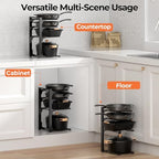 MUDEELA Pot and Pan Organizer Under Cabinet 15.75", 4-Tier Pot Rack, 2 Pack - Image 6