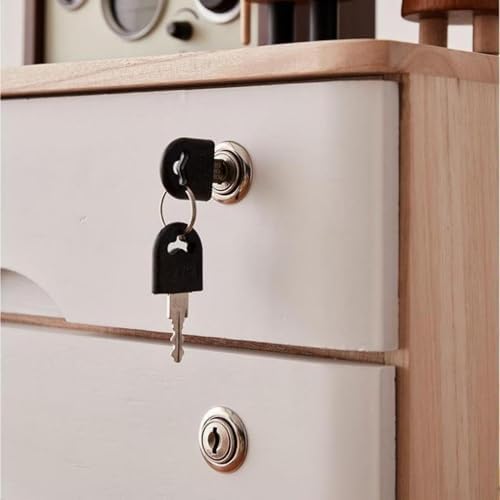 4-Tier Wooden Storage Cabinet, Dsmall File Cabinet, Office Supplies A4/Receipt File Organizer, Desk Storage Organizer With Lockable Drawers, Home Office Storage Cabinet,Wood+White40*28*40.5Cm - Image 4