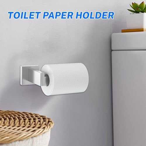 5 Pieces Brushed Nickel Towel Bar Set Bathroom Hardware Accessories Set Include 23.6 Inch Towel Bar Toilet Paper Holder Towel Ring Coat Hooks SUS304 Stainless Steel Wall Mounted Towel Holder Set - Image 4
