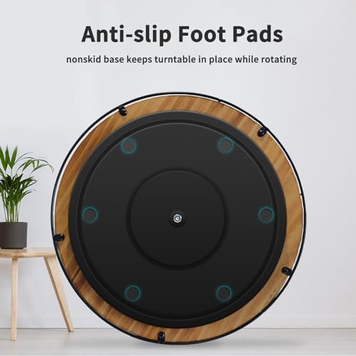 Lazy Susan Turntable Organizer for Cabinet Pantry Kitchen Countertop Refrigerator Cupboard, Pine Wood (Carbonized Black, 14“) - Image 3