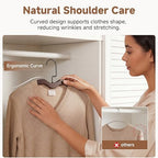 StorageWorks Wooden Hangers 12 Pack, Space Saving No Bump Hangers, Walnut - Image 3