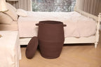 26"x20" Extra Large Tall Woven Laundry Basket with Lid, Cotton Rope Blanket Storage Basket, Freestanding Decorative Bin for Bedroom Living Room, Dark Brown - Image 5
