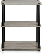 Furinno TURN-N-TUBE Storage Shelves, 3-Tier Book Shelf, Corner Shelf, Toolless Open Shelves, for Organization and Storage, Living Room, Garage, Home Office, French Oak - Image 5