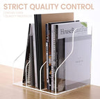 HeZone Desk File Organizer, Acrylic Magazine File Holder with 3 Vertical Compartments Rack File Sorter for Office Home Classroom Desk Organization, Clear… - Image 7