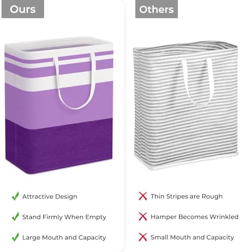 HomeHacks 2 Pack Laundry Baskets, Laundry Hampers Bags (Purple 125Lx2) - Image 3