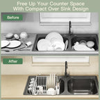MAJALiS White Expandable Dish Drying Rack Over Sink with Extra Drainboard - Image 2
