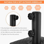 Yaheetech 123lbs Capacity Fillable Mobile Umbrella Base, Faux Rattan, Black - Image 7
