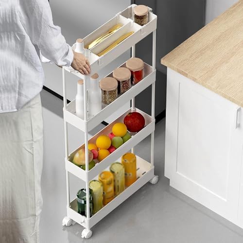 SPACELEAD Slim Storage Cart(2 Pack),4-Tier Rolling Utility Organizer - Image 5