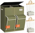 SOLEDI 180L Double Laundry Hamper with Lid and 2 Side Pockets, Dual Hamper by SOLEDI