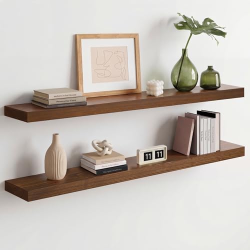 Homeforia 36 Inch Floating Shelves, High-End Solid Pine Wood, Set of 3 by Homeforia