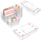 15 Pcs Expandable Drawer Organizer, All Adjustable Storage Box, Clear by Hiitytin