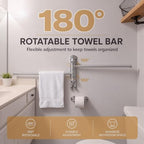 Teenyyou 20.4" Swivel Towel Rack 2 Arms 304 Stainless Steel Sliver - Image 6