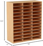 Safco Literature Organizer, 36 Compartments, Office and Classroom Mailbox with Adjustable Shelves, Wood Paper and Mail Sorter, Medium Oak - Image 3