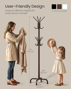 SONGMICS Coat Rack Freestanding, Steel Stand with 16 Hooks and 4 Legs - Image 6
