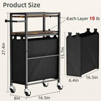 Toilet Paper Holder with Storage Bag & Wheels - Freestanding Bathroom Organizer Holds 9 Rolls for Small Spaces, Essentials Storage Beside Toilet-Brown - Image 2