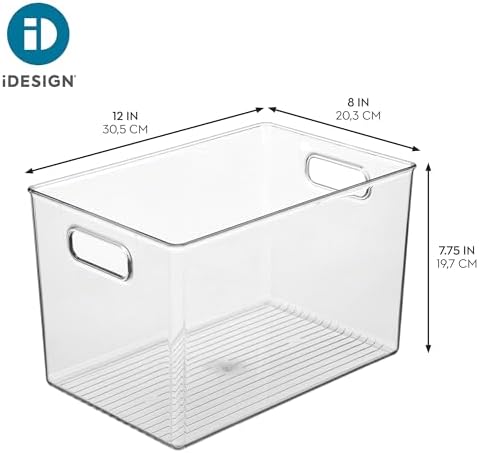 iDesign Storage Bins with Handles, Set of 2, Clear - Image 4
