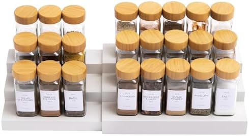 KitchenEdge 3-Tier Expandable Spice Rack Organizer, White by KitchenEdge