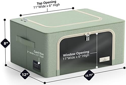 Sorbus Clothes Storage Bins, Clear Window & Handles (Medium, 2 Pack, Teal) - Image 3