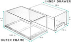 Sorbus Clear Stackable Storage Drawers with Pull-Out Bins (Large, 4 Pack) - Image 3