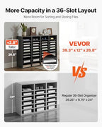 VEVOR Literature Organizer, 36 Compartments Office Mailbox with Adjustable Shelves, Wooden Mailbox Sorter Medium Density Fiberboard Office Home Classroom Storage for Files, Documents, Papers, Grey - Image 5