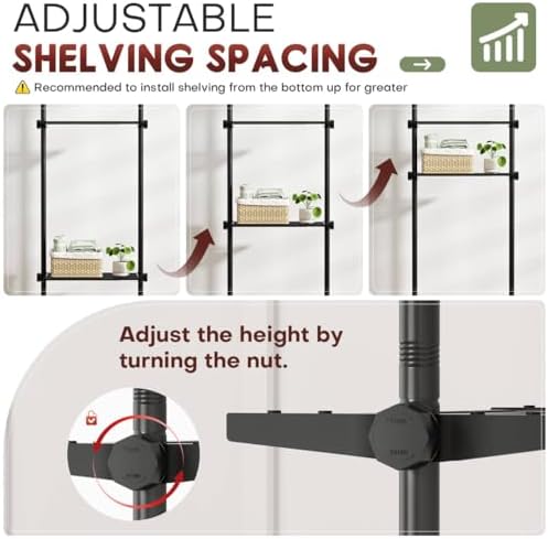 Goovilla Over The Toilet Storage Shelf, 64-124inch(H) 15-27inch(W), Black - Image 3