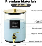 Glass Laundry Detergent Dispenser for Laundry Room Organization(2, Gold) - Image 2