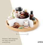 Umbra Bellwood Lazy Susan, Divided Tray Organizer, White/Natural - Image 6