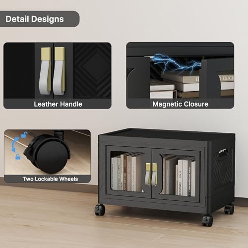 UAMFURI Stackable Storage Bins with Lids, 48QT Extra Large Storage Cabinets - Image 5
