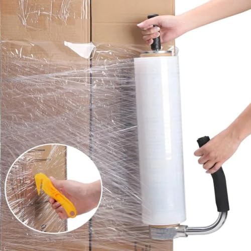 Stretch Film Dispensers Pallet Stretch Film Packing Machine with Film Cutter Shrink Wrap Dispenser Holder, Suit for 12" - 20" Stretch Film - Image 3