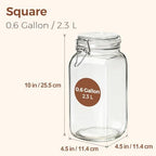 ComSaf Large Square Glass Jars with Airtight Lids 78 oz 3 Pack Wide Mouth - Image 2