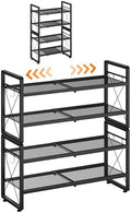 ELYKEN Expandable Shoe Rack for Closet, 4-Tier Metal Black Shoe Organizer by ELYKEN