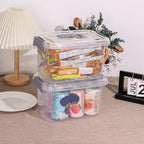 6 Quart Small Clear Plastic Storage Latch Box with Handle, 6 Packs - Image 3