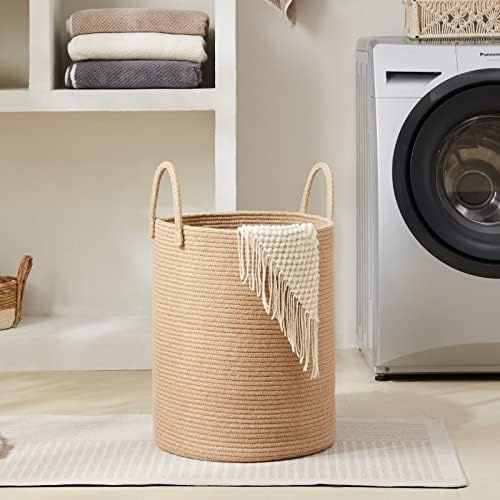 Fiona's magic Jute Rope Laundry Hamper, 72L Tall Blanket Storage - Image 7