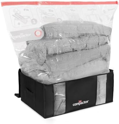 Compactor XXL Vacuum Storage Bag & Semi-Rigid Box, Closet Organizer, 210L by Compactor