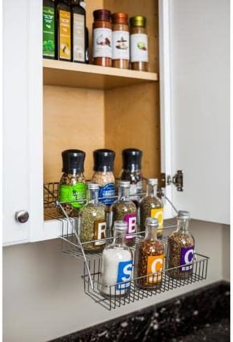 Hardware Resources 3-Tier Pull Down Spice Rack - Chrome-Finished Steel Retractable Organizer for Spice Bottles & Seasoning Jars - Easy to Install, Screws Included - Fits 15” Opening Wall Cabinet - Image 3