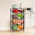 Fruit Vegetable Basket for Kitchen,5 Tier Pantry Organizers and Storage,Snack Organizer for Countertop,Pantry Cart,Metal Wire Storage Shelf Organizer Baskets for Kitchen, Pantry, Bathroom - Image 4