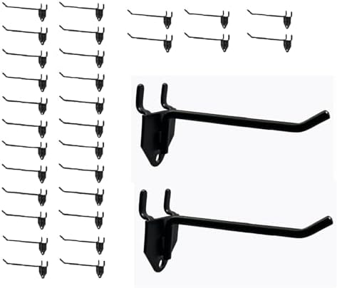 NectaCol 30 Packs 6-inch Long Metal Pegboard Hooks, Standard Hooks is Fit to Pegboard Panels by NectaCol